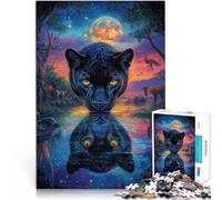 Puzzle da 1000 pezzi per adulti Dipingere a colori la pantera nera Giochi Giocattoli Regalo Decorazione murale Regali unici per compleanno e Natale 26x38cm