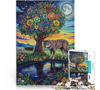 Puzzle da 1000 pezzi per adulti Dipingere il lupo Difficile da completare ma divertente e umoristico Gioco educativo per compleanno e Natale 38x26cm