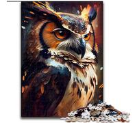 Puzzle da 1000 pezzi per adulti, dipinto a forma di gufo in legno, perfetto come decorazione fai da te o regalo di compleanno, gioco rompicapo da 50x75cm per adolescenti, perfetto regalo di Natale