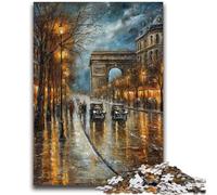 Puzzle da 1000 pezzi per adulti, dipinto a olio della Torre Eiffel, antistress, per ammazzare il tempo in casa, con poster abbinato e foglio di quiz 26x38cm