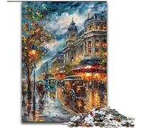 Puzzle da 1000 pezzi per adulti, dipinto a olio della Torre Eiffel, per gioco educativo e sfida, giocattolo che migliora la memoria per i 14 anni (dimensioni 26x38cm)