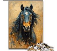 Puzzle da 1000 pezzi per adulti, dipinto a olio di cavalli, gioco per famiglie, antistress, sfida difficile, rafforza l'amore tra coppie (dimensioni 26x38cm)