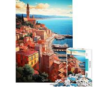 Puzzle da 1000 pezzi per adulti dipinto a olio di Genova gioco rilassante regalo per donne interazione genitore-figlio (dimensioni 38x26cm)