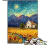 Puzzle da 1000 pezzi per adulti, dipinto a olio di girasole, puzzle da 1000 pezzi per adulti, gioco di attività per famiglie per adolescenti, rompicapo impegnativo (dimensioni 50x75cm)