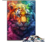 Puzzle da 1000 pezzi per adulti, dipinto a olio di tigre, puzzle da 1000 pezzi, rompicapo impegnativo, serata di giochi in famiglia (dimensioni 26x38cm)
