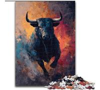 Puzzle da 1000 pezzi per adulti, dipinto a olio di un toro, per 14+ anni, gioco stimolante come regalo per tutta la famiglia e gli amici (dimensioni 50x75cm)