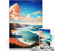 Puzzle da 1000 pezzi per adulti Dipinto ad olio della Great Ocean Road Analisi e logica Attività divertenti a casa, regali di compleanno, regali di viaggio, 38x26cm