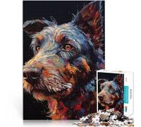 Puzzle da 1000 pezzi per adulti Dipinto ad olio di cane randagio Giocattolo educativo per l'apprendimento Decorazione d'arte per la casa 38x26cm
