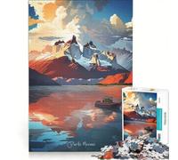 Puzzle da 1000 pezzi per adulti dipinto ad olio di Perito Moreno gioco impossibile impegnativo da completare ideale come regalo 50x75cm