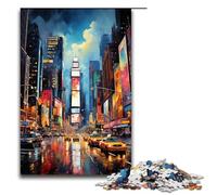 Puzzle da 1000 pezzi per adulti dipinto al neon New York Times Square gioco pratico decorazioni e regali unici per la casa 1000 pezzi (75x50 cm)