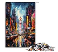 Puzzle da 1000 pezzi per adulti dipinto al neon New York Times Square puzzle di carta per adulti gioco educativo sfida giocattolo 1000 pezzi (38x26 cm)