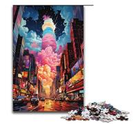 Puzzle da 1000 pezzi per adulti dipinto al neon New York Times Square puzzle di carta per adulti gioco educativo sfida giocattolo 1000 pezzi (38x26 cm)