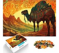 Puzzle da 1000 pezzi per adulti “Dipinto astratto Cammello” Fatto di carta，per età 14+ Gioco a quiz Idee regalo。misurare：38x52cm/14.96x20.47pollice