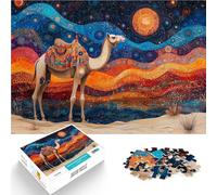 Puzzle da 1000 pezzi per adulti “Dipinto astratto Cammello” Fatto di carta，per età pari o superiore a 14 anni Gioco impegnativo con poster e foglio del quiz abbinati。misurare：26x38cm