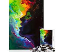 Puzzle da 1000 pezzi per adulti dipinto astratto di profili giocattolo educativo regalo per donne e uomini giochi per famiglie allena il cervello e le mani dimensioni 38x26cm