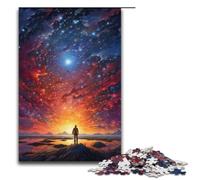Puzzle da 1000 pezzi per adulti dipinto astratto di stelle e cielo puzzle divertente per famiglie con poster abbinato e foglio di quiz 1000 pezzi (38x26 cm)
