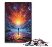 Puzzle da 1000 pezzi per adulti dipinto astratto di stelle e cielo puzzle in legno per adulti e bambini strumento antistress 1000 pezzi (38x26 cm)