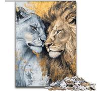Puzzle da 1000 pezzi per adulti, dipinto astratto di un leone, aiuta il cervello a esercitare i giocattoli avvincenti per coltivare la pazienza, decorazione perfetta (dimensioni 26x38cm)