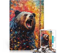 Puzzle da 1000 pezzi per adulti Dipinto dell'orso ruggente Giocattolo educativo per l'apprendimento perché è ideale come regalo per tutta la famiglia 38x26cm