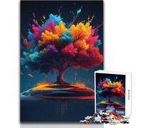 Puzzle da 1000 pezzi per adulti, dipinto di alberi colorati, ideale per rilassarsi nel tempo libero, taglio netto, senza cuciture, giocattolo ad incastro, dimensioni 50x75cm