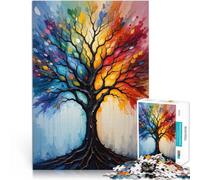 Puzzle da 1000 pezzi per adulti Dipinto di albero arcobaleno Giochi educativi Decorazione della casa Migliorare l'amore tra le coppie 52x38cm