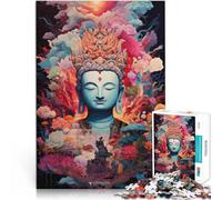 Puzzle da 1000 pezzi per adulti Dipinto di Buddha Antistress Vacanza in patria Uccidere il tempo Adatto per la decorazione del desktop 38x26cm