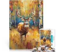 Puzzle da 1000 pezzi per adulti Dipinto di cervi autunnali Gioco impegnativo e gioco in famiglia offerte come regali per tutta la famiglia 50x70cm