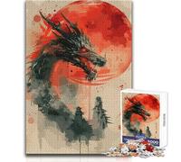 Puzzle da 1000 pezzi per adulti, dipinto di drago cinese, ideale per momenti di relax, giocattolo da gioco con fustella di precisione, dimensioni 38x52cm