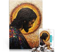 Puzzle da 1000 pezzi per adulti Dipinto di Gesù Cristo Difficile da completare ma divertente e umoristico Regali di Babbo Natale segreto 38x26cm