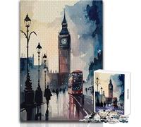 Puzzle da 1000 pezzi per adulti, dipinto di Londra, città del Regno Unito, rilassante, tranquillo, divertente, da ritagliare con precisione, giocattolo da gioco, dimensioni 50x75cm