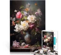 Puzzle da 1000 pezzi per adulti Dipinto di natura morta floreale vintage Giocattoli antistress Adatto per la decorazione del desktop 75x50cm