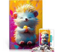 Puzzle da 1000 pezzi per adulti Dipinto di riccio sorridente Giocattoli di gioco impegnativi Adatto per la decorazione del desktop 75x50cm