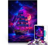 Puzzle da 1000 pezzi per adulti dipinto di tramonto in barca a vela Fatto di cartone per età pari o superiore a 14 anni Antistress Sfida difficile Regalo per i compleanni misurare:26x38cm