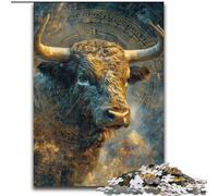 Puzzle da 1000 pezzi per adulti, dipinto di un toro, per 14+ anni, gioco impegnativo come regalo per tutta la famiglia e gli amici (dimensioni 50x75cm)