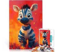 Puzzle da 1000 pezzi per adulti Dipinto di una zebra carina Per il divertimento in famiglia perché è ideale come regalo per tutta la famiglia 38x26cm