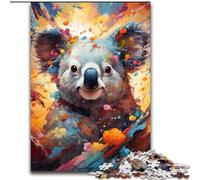Puzzle da 1000 pezzi per adulti, disegno a colori di un koala in legno, regalo per uomini e donne, per tutti i giorni e per occasioni speciali, 50x75cm, per compleanni, feste e occasioni speciali