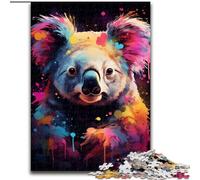 Puzzle da 1000 pezzi per adulti, disegno a colori di un koala in legno, regalo per uomini e donne, per tutti i giorni e per occasioni speciali, 50x75cm, per compleanni, feste e occasioni speciali