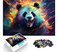 Puzzle da 1000 pezzi per adulti disegno a colori di un panda fantasy giocattolo educativo intellettuale decompressivo 50 x 75 cm. Allena il cervello e le mani.