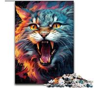 Puzzle da 1000 pezzi per adulti, disegno a colori, motivo: gatto, puzzle per adulti da 1000 pezzi, ideale per il divertimento in famiglia, regalo perfetto per feste e compleanni (dimensioni 50x75cm)