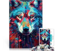 Puzzle da 1000 pezzi per adulti Disegno del lupo per il giocattolo di sfida del gioco educativo offerte come regali per tutta la famiglia 75x50cm