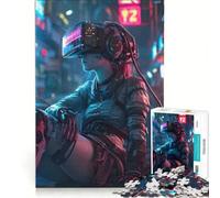 Puzzle da 1000 pezzi per adulti, distopia cyberpunk, gioco impossibile, analisi e logica, per rafforzare l'amore tra le coppie 38x52cm