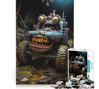 Puzzle da 1000 pezzi per adulti, distopico, con mostri e auto, gioco rompicapo, decorazione da parete, lista dei desideri con Babbo Natale 38x26cm