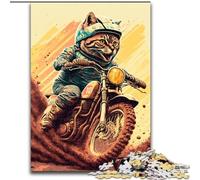 Puzzle da 1000 pezzi per adulti, divertente puzzle a forma di gatto, astronauta e spazio, in cartone, rompicapo, gioco interattivo per famiglie, adatto dai 14 anni in su, 1000 pezzi(26x38cm)