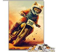 Puzzle da 1000 pezzi per adulti, divertente puzzle a forma di gatto, astronauta e spazio, in cartone, stimolante rompicapo per adolescenti, divertente gioco per la famiglia, 1000 pezzi(26x38cm)