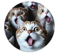 Puzzle da 1000 pezzi per adulti, divertenti gatti sorpresi, puzzle impegnativi, rompicapo impegnativo, serata di giochi in famiglia (67,5x67,5cm)