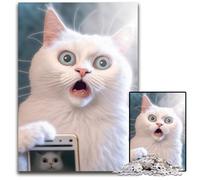 Puzzle da 1000 pezzi per adulti, divertenti puzzle a forma di gatto con effetto shock, ideali per gli innamorati, perfetti per Natale, Capodanno e San Valentino, 50x75CM/19,68x29,52 pollici.