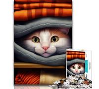 Puzzle da 1000 pezzi per adulti, divertenti puzzle con facce di gatto e simpatici animali per adulti, perfetti per le serate di gioco, giocattolo colorato per la casa, regalo (dimensioni 38x26cm)