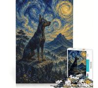 Puzzle da 1000 pezzi per adulti "Doberman sotto il cielo stellato" - Gioco interattivo per genitori e figli - Ideale come regalo per tutta la famiglia 38x52cm
