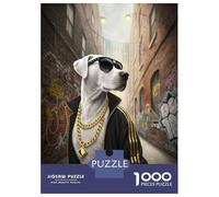 Puzzle Da 1000 Pezzi Per Adulti Dog in Sunglasses And Gold Chains Puzzle Rompicapo Gioco Di Logica Gara Di Velocità Manuale Ottimo Regalo Per I Giocatori 38x26cm/1000pcs