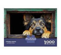 Puzzle Da 1000 Pezzi Per Adulti Dog Looking Through A Green Window Puzzle Antistress Giocattoli Regali Per Donne Regali Unici Per Compleanno E Natale 70x50cm/1000pcs